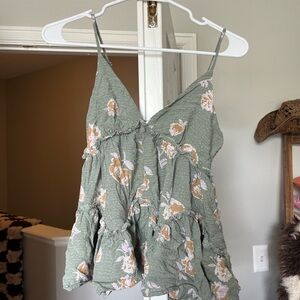 Floral Green Women's Top